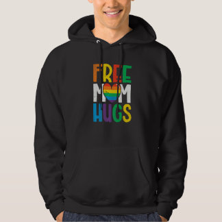 Free Mom Hugs Rainbow Heart Lgbt Ally Pride Month Hoodie