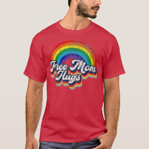 Free Mom Hugs Rainbow Heart LGBT Flag LGBT Pride M T-shirt