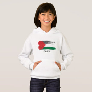 Free Palestina Kids Hoodie   Hartvormige Vlag
