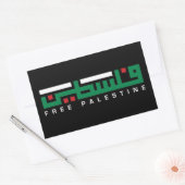 Free Palestine Arabic Name Palestinian Flag Rechthoekige Sticker (Envelop)