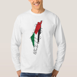 Free Palestine Barbed Wire Kaart Palestijnse Vrijh T-shirt