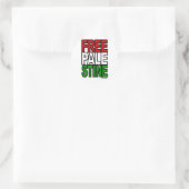 Free Palestine Block Ronde Sticker (Tas)