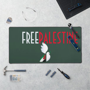 Free Palestine Desk Mat - Souris Drapeau Palestini