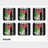 Free Palestine Dove Heart Peace Sign Vierkante Sticker (Vel)