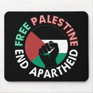 Free Palestine End Apartheidsvlag Fist Black Muismat