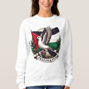 Free Palestine Flag, Duif met olijfblad Trui