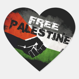 Free Palestine Heart Stickers