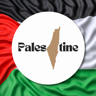 Free Palestine Palestijnse kaart Sociale rechtvaar Ronde Sticker