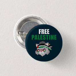 Free Palestine Palestina Cat Gaza Ronde Button 3,2 Cm