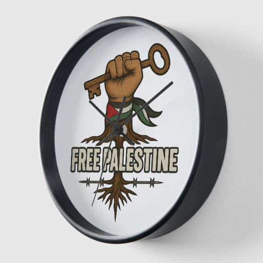 Free Palestine Wall Clock – Symbol of Hope (Hoek)