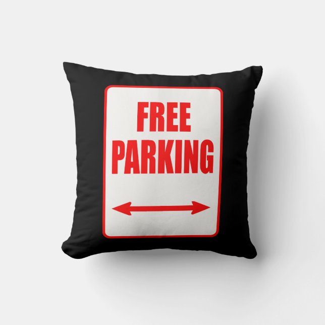 Free Parking Sign Premium Couch Pillow Kussen (Voorkant)