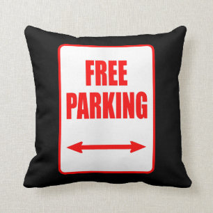 Free Parking Sign Premium Couch Pillow Kussen