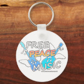 Free Peace Music Sleutelhanger (Achterkant)