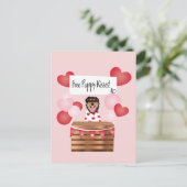 Free Puppy Kisses Valentijn Dog Pink Briefkaart (Staand voorkant)