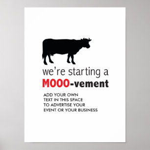 Free Range Dairy Boerderij Cow Lover Movement Poster
