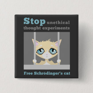 Free Schrodinger's Cat Vierkante Button 5,1 Cm