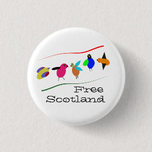 Free Scotland Cartoon Bird Pinback Ronde Button 3,2 Cm