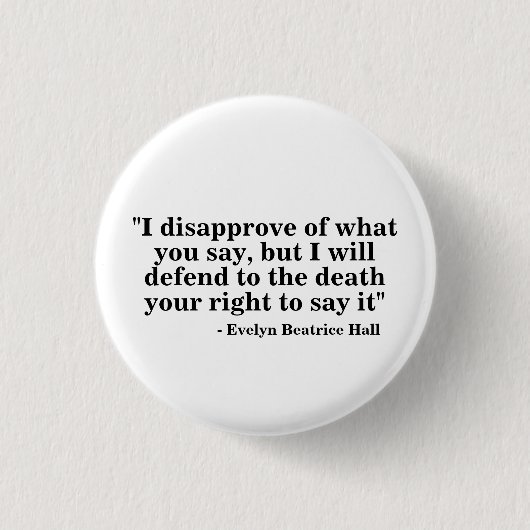 Free Speech Badge - Quote 23 Ronde Button 3,2 Cm (Voorkant)