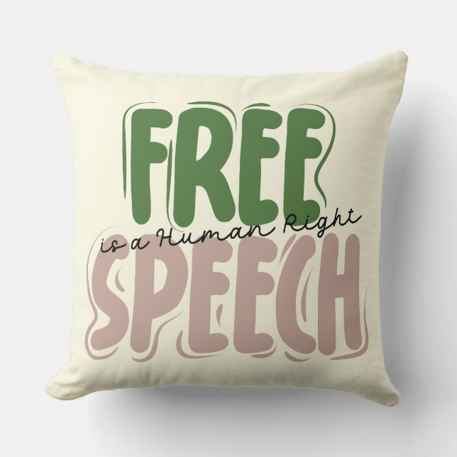 Free Speech Is a Human Right Throw Pillow Kussen (Voorkant)