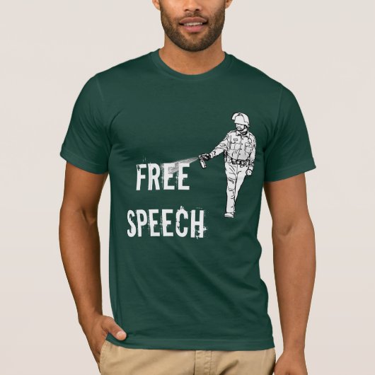 Free Speech Pepper Spray Cop T-shirt (Voorkant)