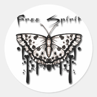 Free Spirit Butterfly Ronde Sticker