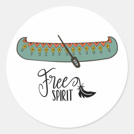 Free Spirit Canoe Ronde Sticker (Voorkant)