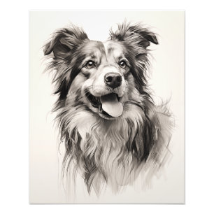 Free Spirit Dog Zwart-wit Foto Afdruk