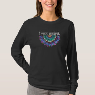 Free Spirit Kleurrijke Mandala Boho Vibe Hippie T-shirt