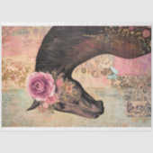 Free Spirit, Whimsical Horse &  Patchwork Tissuepapier (Voorkant)