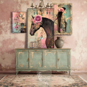 Free Spirit, Whimsical Horse &  Patchwork Tissuepapier