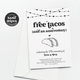 Free Taco Funny Anniversaire Fête Invitation