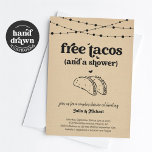 Free Tacos Funny Couple's Shower Invitation<br><div class="desc">Tacos gratuits (et douche). Utilisez-la pour une douche traditionnelle ou une douche pour couple de lits bébés. Quoi qu'il en soit, profitez d'une invitation wedding shower amusante qui met l'accent sur... tacos ! L'oeuvre est dessinée à la main. Coordonnées, Registre, cartes de remerciements, et d'autres articles sont disponibles dans la...</div>