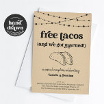 Free Tacos Funny Réception Seulement Invitation<br><div class="desc">Free Tacos (et nous nous sommes mariés !). Profitez d'une invitation de mariage amusante qui met l'accent sur...  tacos! L'oeuvre est dessinée à la main. Les articles de coordination sont disponibles dans la collection "Taco Mariage" de mon magasin.</div>