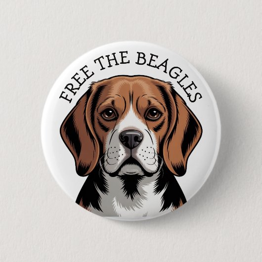 Free the Beagles,  Beagle Face Ronde Button 5,7 Cm (Voorkant)