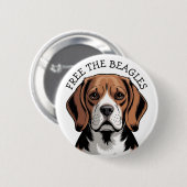 Free the Beagles,  Beagle Face Ronde Button 5,7 Cm (Voorkant /achterkant)