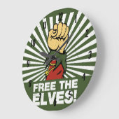 Free the elves! grote klok (Hoek)