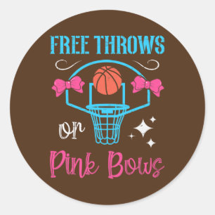 Free Throws of roze Bows Pregnancy Shower Ronde Sticker