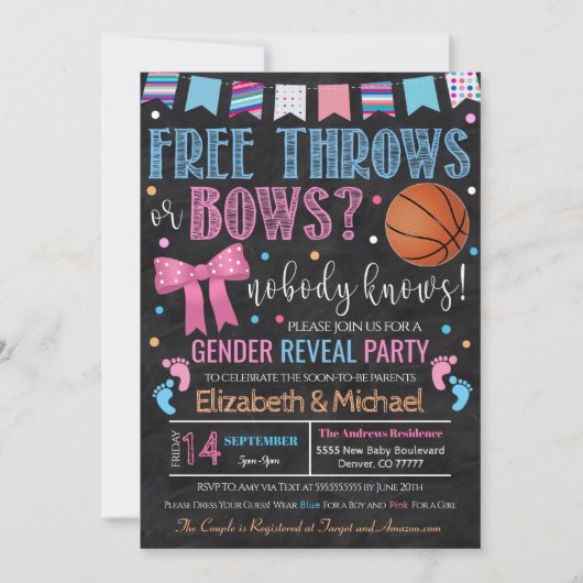 Free Throws or Bows Genre Reveillez Invitation (Devant)