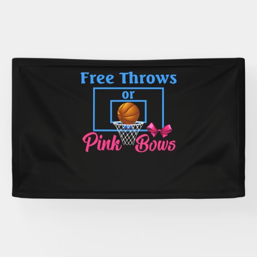 Free Throws or Pink Bows Gender Reveal Designs Spandoek (Horizontaal)