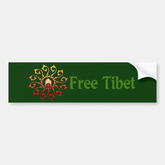 Free Tibet Candle Bumpersticker (Voorkant)