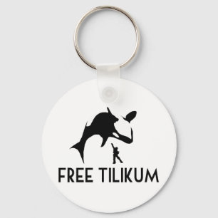 Free Tilikum Save the Orca Killer Whale Sleutelhanger