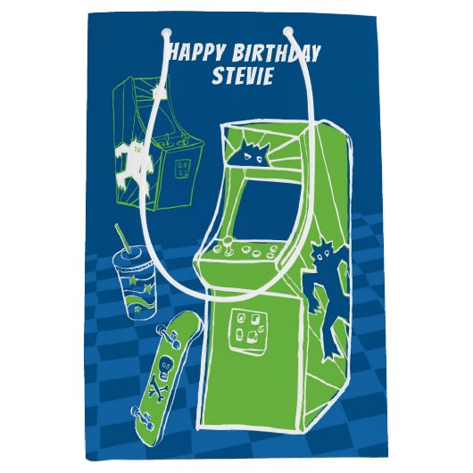 Free Time Arcade Medium Gift Bag Cadeauzakje (Voorkant)