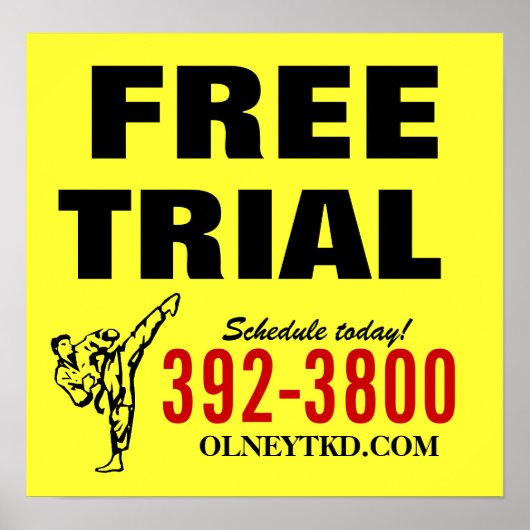 Free Trial karate poster (Voorkant)