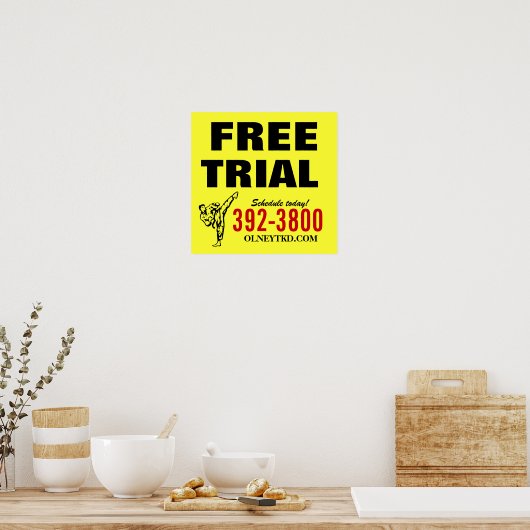 Free Trial karate poster (Keuken)