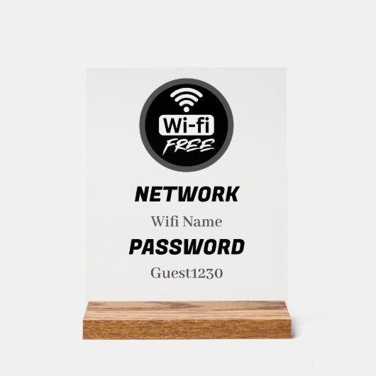 Free WiFi Password Sign | Network Name & Password (Recto)