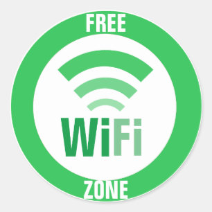 Free WiFi-teken Ronde Sticker