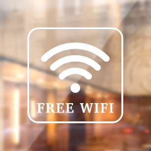 Free Wifi Window Cling Raamsticker