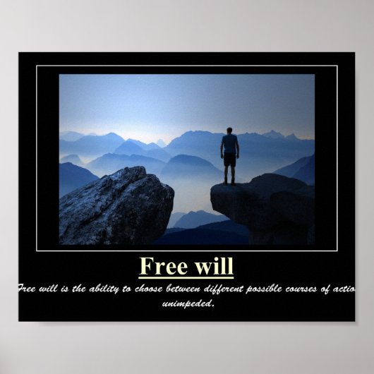 FREE WILL Motivational POSTER (Devant)