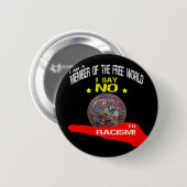 Free World, no to racism Ronde Button 5,7 Cm (Voorkant /achterkant)