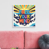 Free Your Mind — Retro Poster Canvas Afdruk (Insitu (Woonkamer))